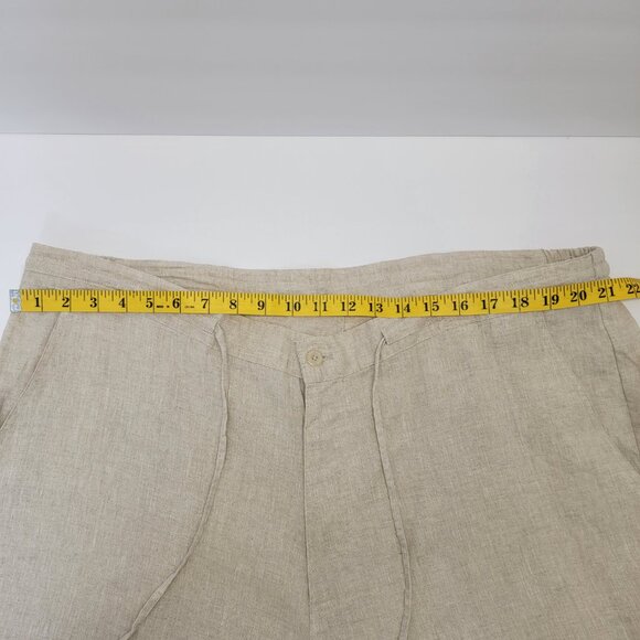 Mojito Mens Natural Ivory 100% Linen Button Drawstring Beach Pants 2XL (44/46) - Picture 7 of 10